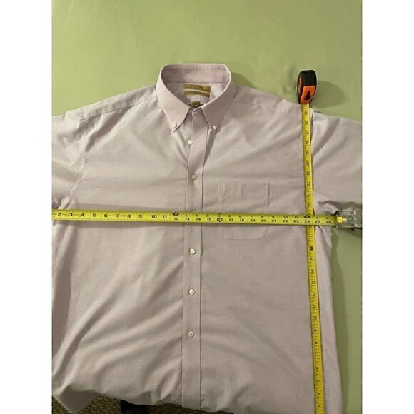 ROUNDTREE & YORKE GOLD LABEL MENS LS BUTTON-DOWN DRESS SHIRT LAVENDER 34 x 17.5 - Picture 8 of 8